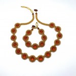 Marvellous Unique Vintage Amber Bracelet and Necklace set made from Round Amber beads