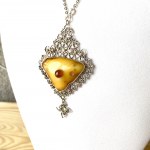 Beautiful Vintage Amber Pendant shaped like an Ornament