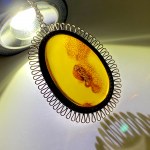 Unique and Stunning Amber Pendant with chain, shaped like a Star