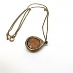 Staggering Vintage Amber Pendant with chain, shaped like a Drop