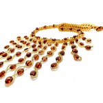 Extraordinary Amber Floral Necklace made from leaf like bead ornaments