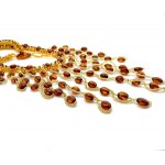 Extraordinary Amber Floral Necklace made from leaf like bead ornaments