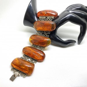 Alluring Amber Bracelet made from Rectangle shaped Amber beads