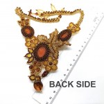 Exquisite Amber Floral Necklace made from leaf like bead ornaments
