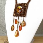 Magnificent Amber Necklace made from Hand Carved Amber beads