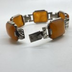 Incredible Unique Vintage Amber Bracelet made from Hand Carved Amber beads