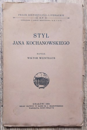 Weintraub Wiktor • Styl Jana Kochanowskiego