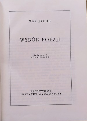 [Biblioteka Poetów] Jacob Max • Wybór poezji