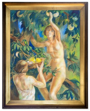 Jan Marcin Szancer (1902-1973), Sielanka (Zrywanie jabłek), lata 20. XX w.