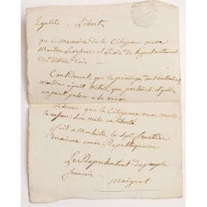 DOKUMENT, 7 fructidor an 2 (24.08.1794)