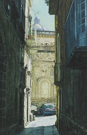 Andrzej Adam Sadowski, Kalabria – Tropea – Uliczka z widokiem na Duomo, 2001