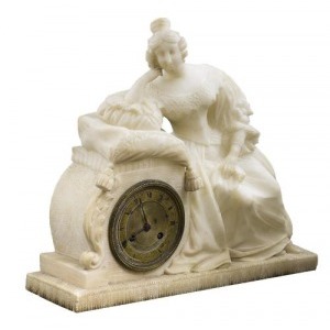 Zegar kominkowy (A French alabaster romantic clock)