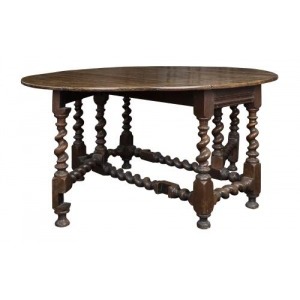 Stół typu gate-leg (A Charles II oak and walnut gate-leg table)