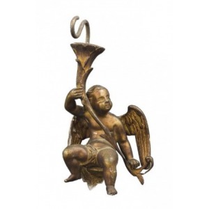 Putto - element lampy (An Italian hanging bronze putto)