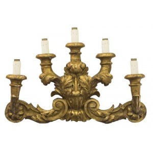 Kinkiet włoski (An Italian giltwood five-light wall light)