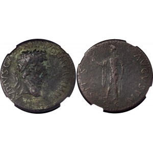 Roman Empire AE Sestertius 41 - 54 AD Claudius NGC Ch F
