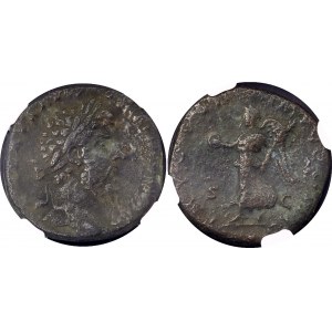 Roman Empire AE Sestertius 161 - 169 AD Lucius Verus NGC Ch F