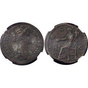 Roman Empire AE Sestertius 177 - 183 AD Crispina NGC Ch F