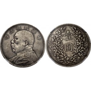 China Republic 1 Dollar 1914 (3) NGC XF45