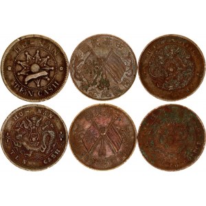 China Lot of 6 Coins 19th - 20th Centuries