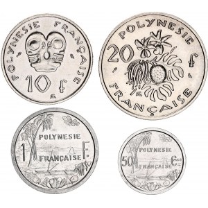 French Polynesia Lot of 4 Coins 1965 - 1967