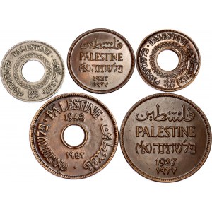 Palestine Lot of 5 Coins 1927 - 1942