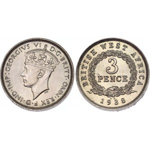 British West Africa 3 Pence 1938 KN