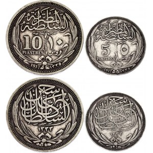 Egypt Lot of 5 & 10 Piastres 1917