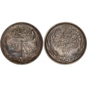 Egypt 20 Qirsh / 20 Piastres 1917 AH 1333