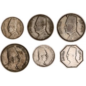 Egypt Lot of 6 Coins 1924 - 1935