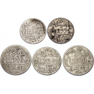 Morocco Lot of 5 Coins 1882 - 1903
