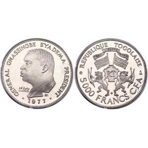 Togo 5000 Francs 1977 Aluminium Essai
