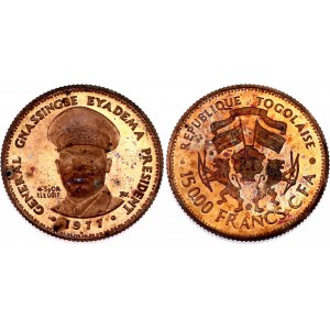 Togo 15000 Francs 1977 Copper Essai