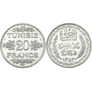 Tunisia 20 Francs 1935 AH 1353