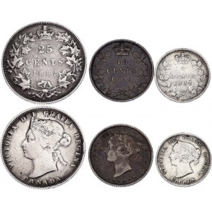 Canada 5, 10 & 25 Cents 1882 - 1887
