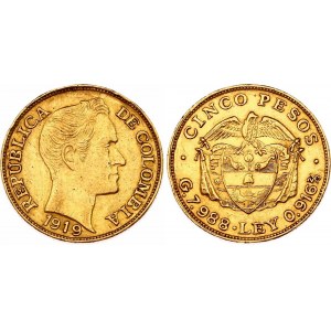 Colombia 5 Pesos 1919