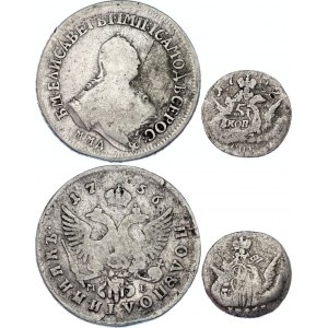 Russia 5 & 25 Kopeks 1756 - 1759