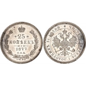 Russia 25 Kopeks 1877 СПБ HI