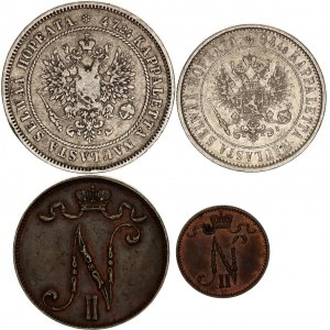 Russia - Finland Lot of 4 Coins 1874 - 1916