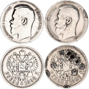 Russia 2 x 1 Rouble 1897 - 1898 **