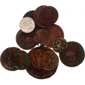 Russia Lot of 14 Coins 1710 - 1905