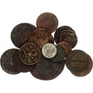 Russia Lot of 14 Coins 1735 - 1914