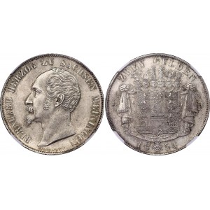 German States Saxe-Meiningen 2 Gulden 1854 NGC MS 63