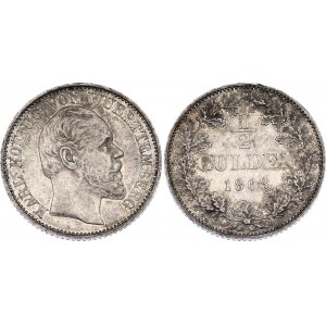 German States Wurttemberg 1/2 Gulden 1868