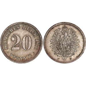 Germany - Empire 20 Pfennig 1876 F