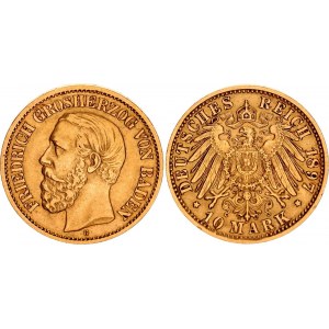 Germany - Empire Baden 10 Mark 1897 G