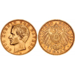 Germany - Empire Bavaria 10 Mark 1893 D