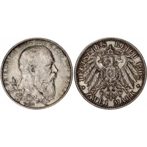 Germany - Empire Baden 2 Mark 1902 G