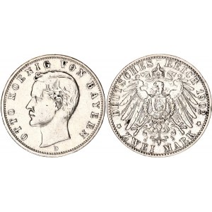 Germany - Empire Bavaria 2 Mark 1902 D