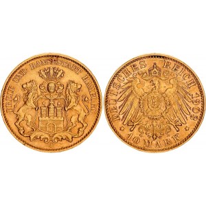 Germany - Empire Hamburg 10 Mark 1903 J